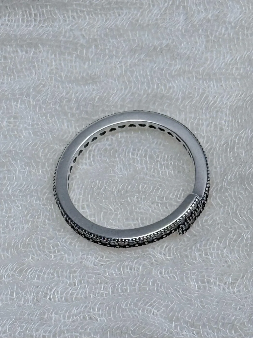 925 Sterling Silver Black Marcasite Pavé ring, Size 8